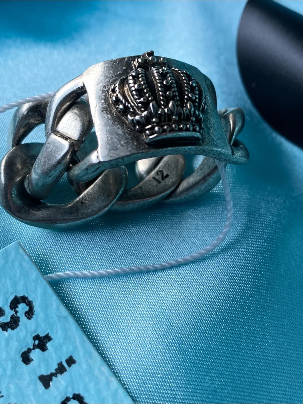 Stigma Crown Silver Tone Chain-Link Ring
